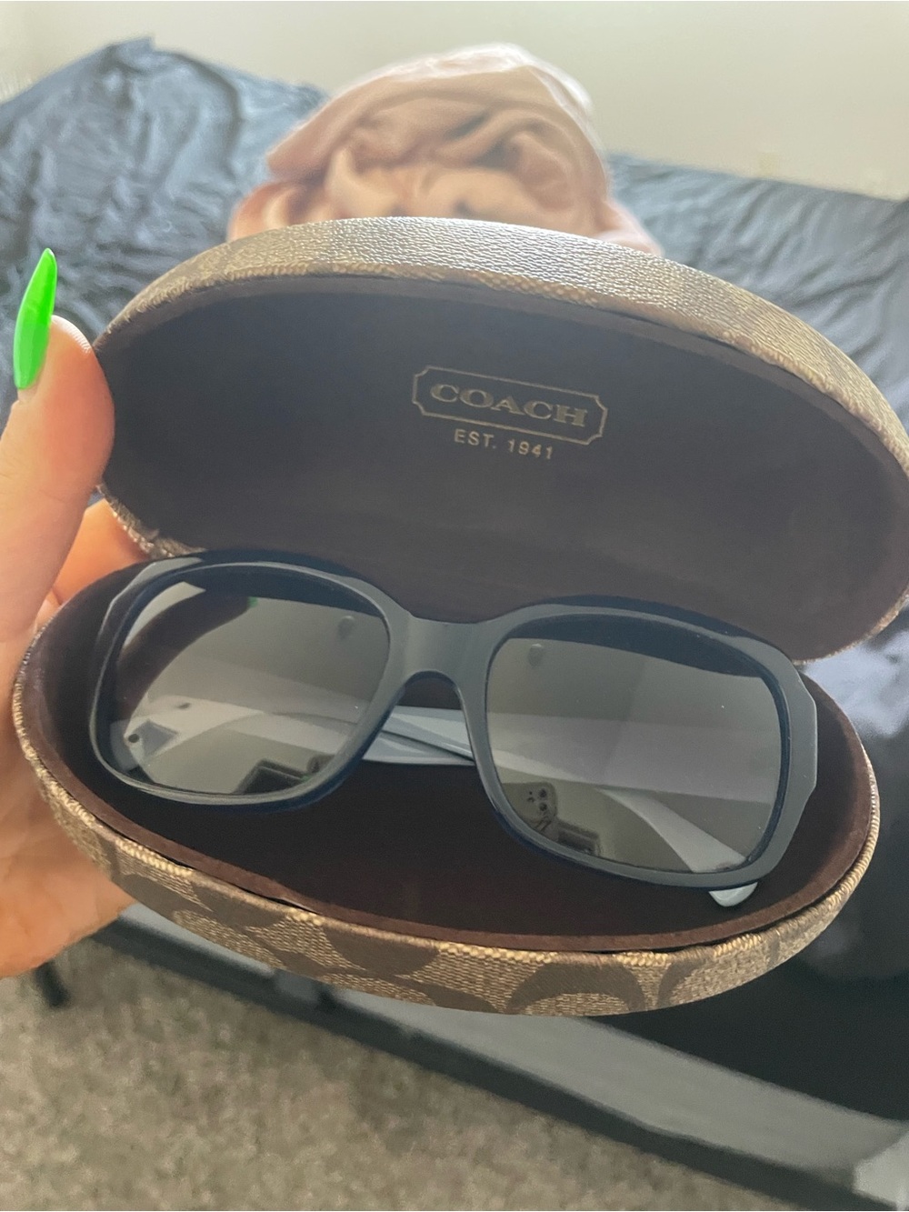 COACH Blue Framed Gradient Lens Sunglasses